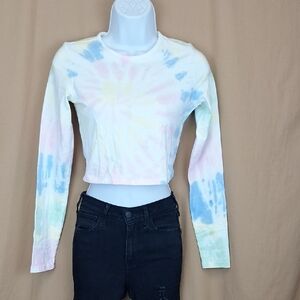 Hollister Baby Tee Tie Dye Long Sleeve Crop Top  Women's  Size Small